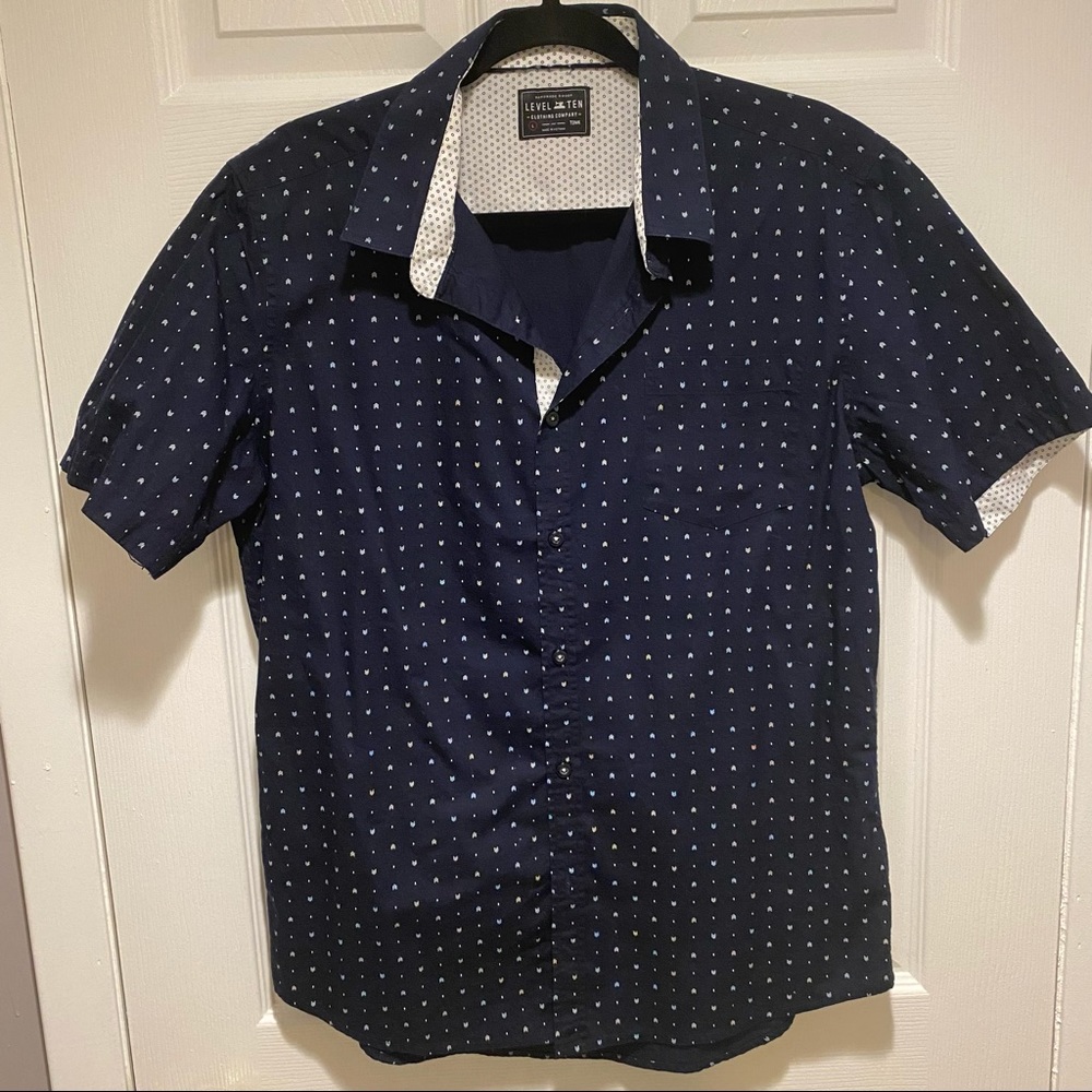 Level Ten Short Sleeve Button Down Shirt Size L